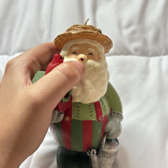 The White Barn Candle Co. Christmas Santa Candle 7" Holiday Cardinal Vintage 90s - Picture 4 of 10